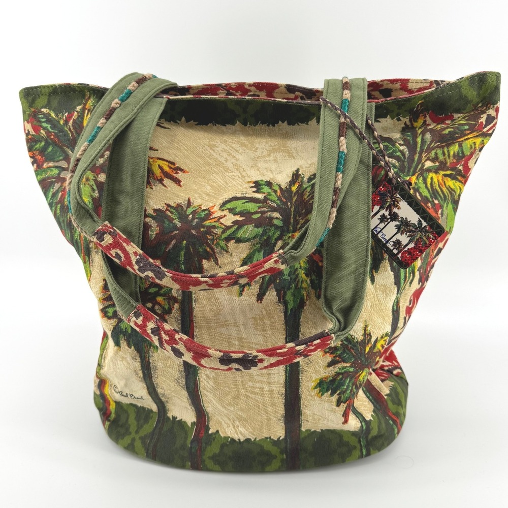 Paul Brent Canvas Tote Bag Large Tropical Palm Tree Canvas Zipper Beach Artistic